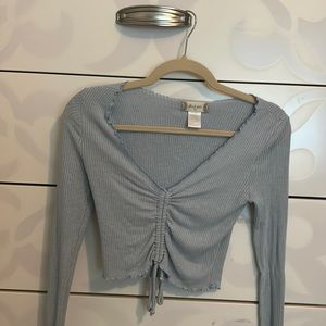Altar’d State blue long sleeve cropped top